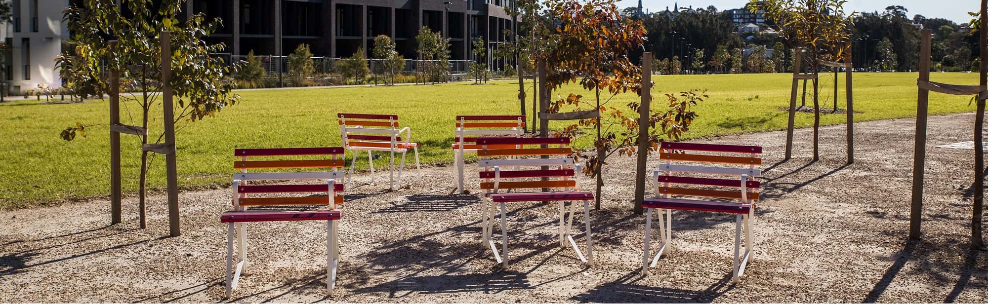 EM053 Garden Chair with multi-painted battens